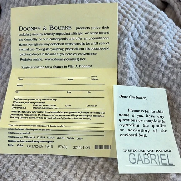 🆕DOONEY & BOURKE Shopper TOTE-Cloth w/Leather Handles-Key clasp inside - Picture 10 of 12